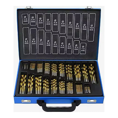 Johnkeans JK-PT-2021 – Titanium Coated HSS Drill Bit Set in Metal Box