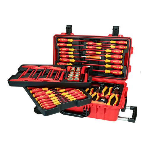 Johnkeans JK-HT-2013 – VDE 1000V Insulated Tool Set in Rolling Hard Case