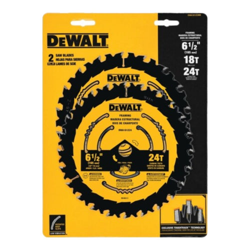 DeWalt – 6-1/2 In. D X 5/8 In. Tungsten Carbide Circular Saw Blade Set