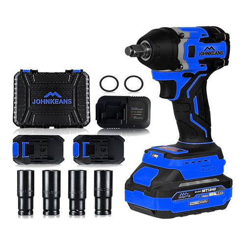 Johnkeans JK-TW-2033 – Non-Spark Brushless Cordless Impact Wrench Kit 3/4", 1000 Nm