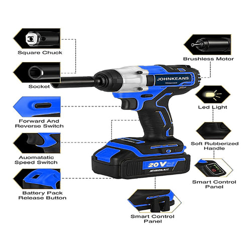 Johnkeans JK-TW-2038 – 20V Brushless Impact Wrench 3/8", 800 Nm