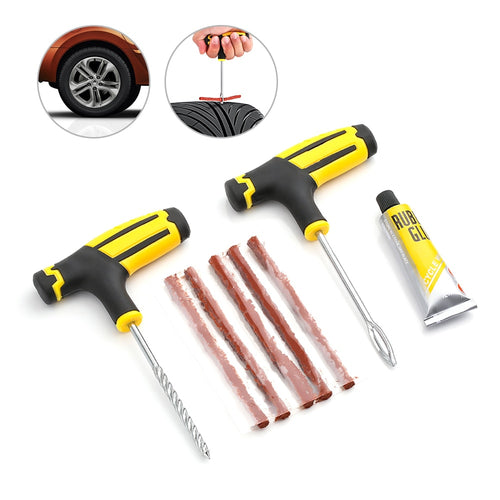 Tubeless Tyre Repair Kit – Car & Motorcycle Puncture Plug Tool Set