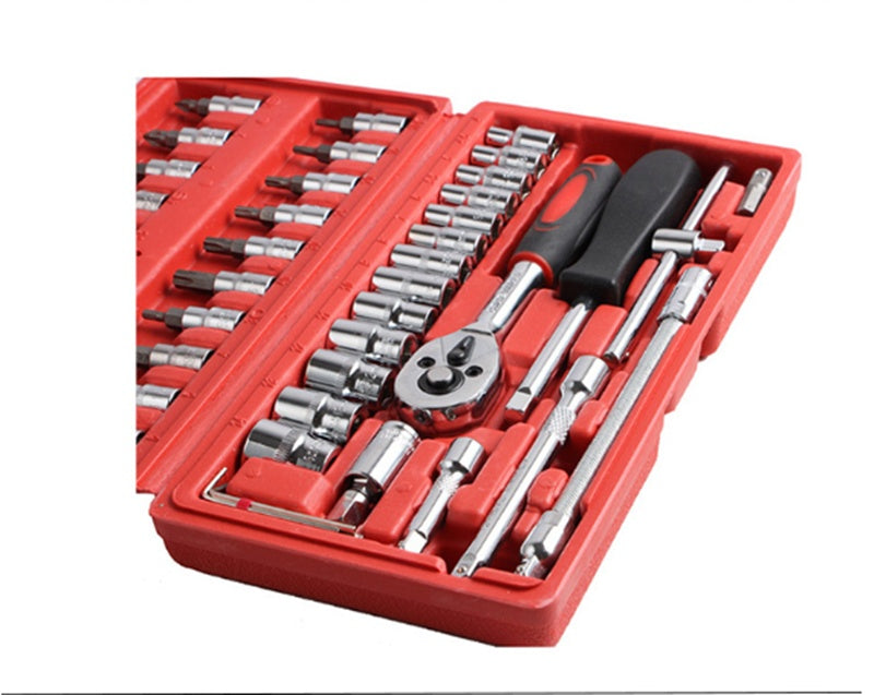 46-piece 1/4 inch socket wrench set - Gulfonex