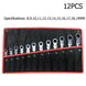 Flex-head ratchet combination spanner set