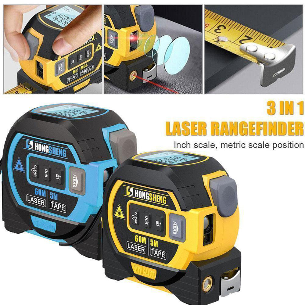 3-in-1 laser tape measure with laser distance meter and 5 m tape