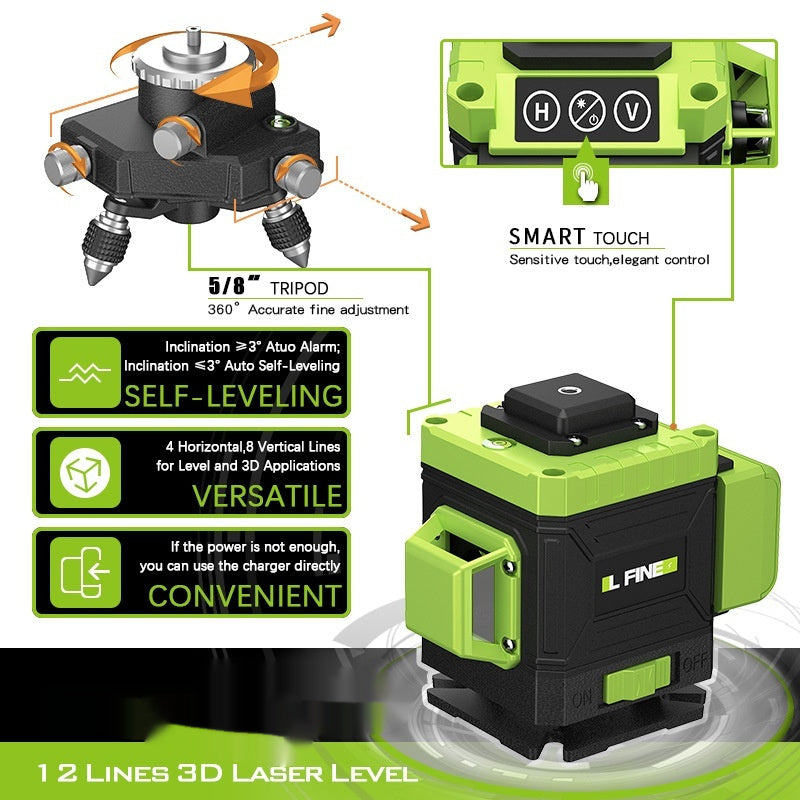 3D 12-line green laser level - view 8