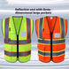 Hi-vis reflective safety vest with pockets