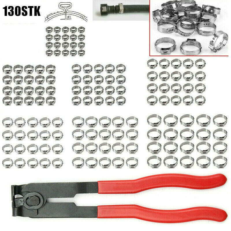 Stainless single-ear hose clamp kit