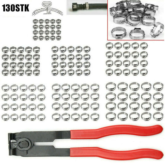 Stainless single-ear hose clamp kit