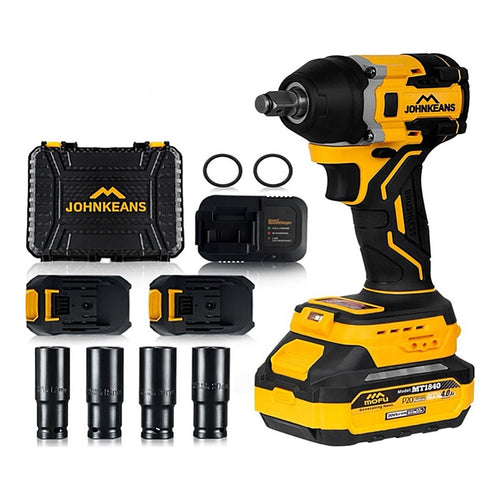 Johnkeans JK-TW-2033 – Non-Spark Brushless Cordless Impact Wrench Kit 3/4", 1000 Nm
