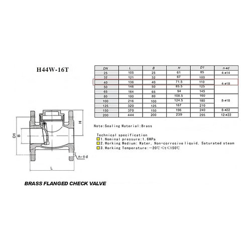 Johnkeans JK-VA-2003 – Non-Return Stop Valve DN40 Class 150, Brass