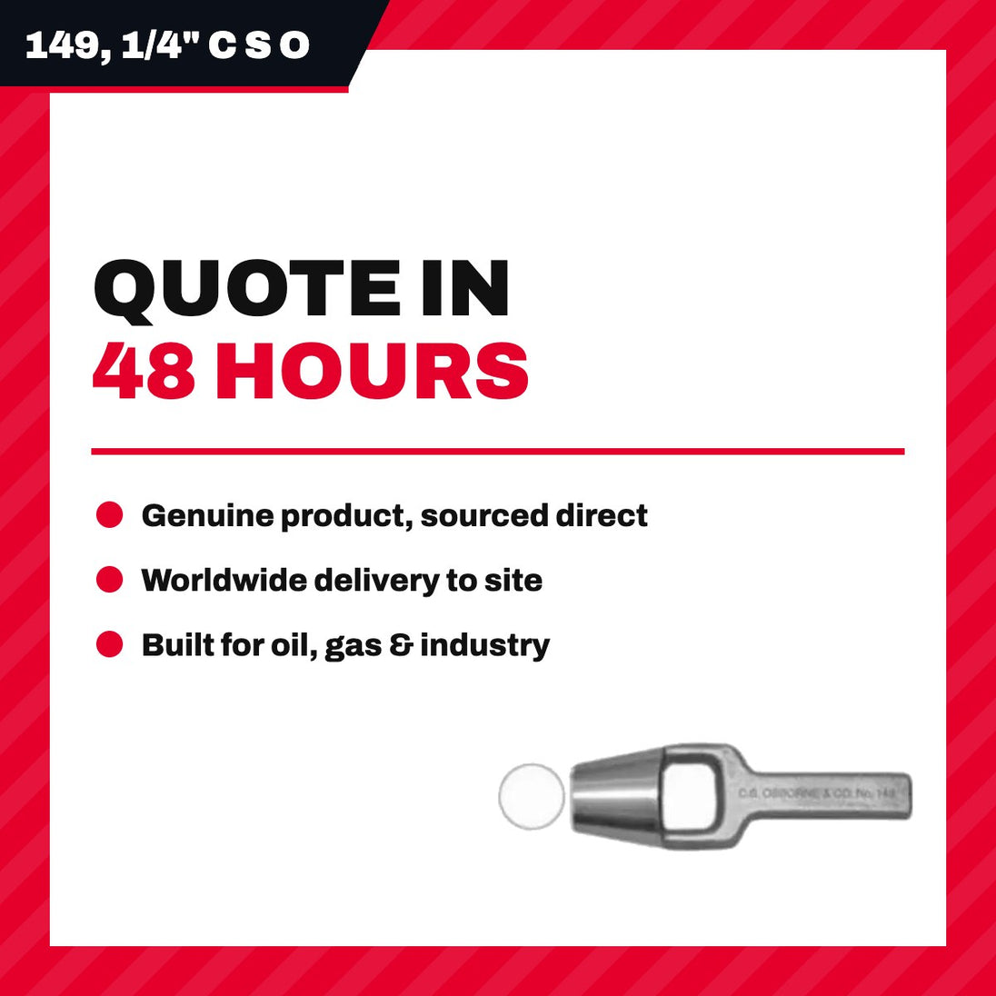 149, 1/4" C S Osborne And 149, 1/4" – Punch Arch – 1/4 In Hole, Tool Steel