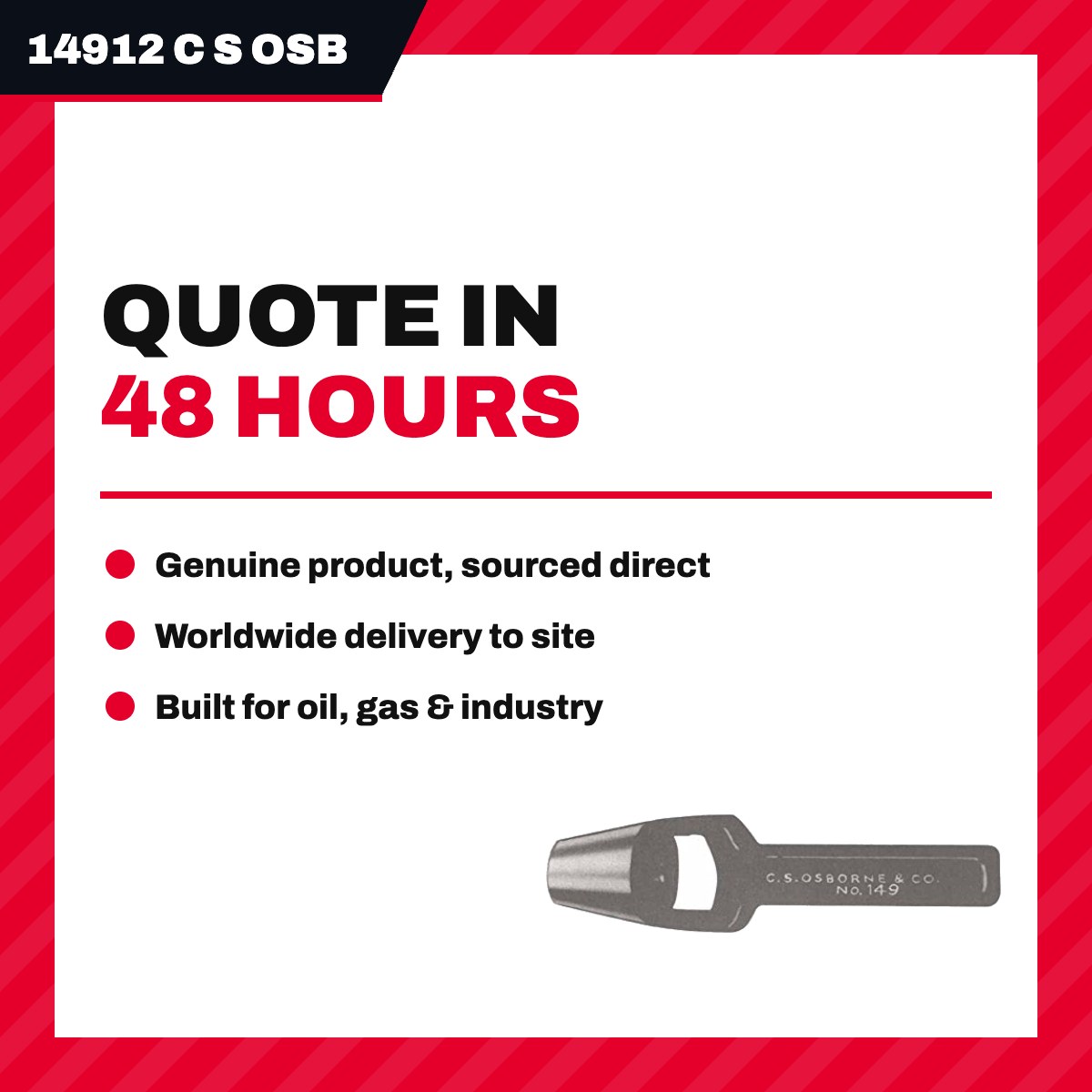 C.S. Osborne 14912 – Arch Punch, 1/2 in Hole, Tool Steel