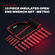 15 Piece Insulated Open End Wrench Set - Metric