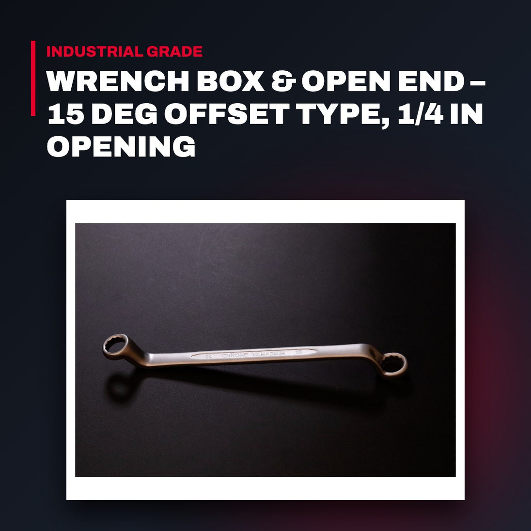 205Amb Elora Werkzeugfabrik 205AMB – Wrench Box & Open End – 15 Deg Offset Type, 1/4 In Opening