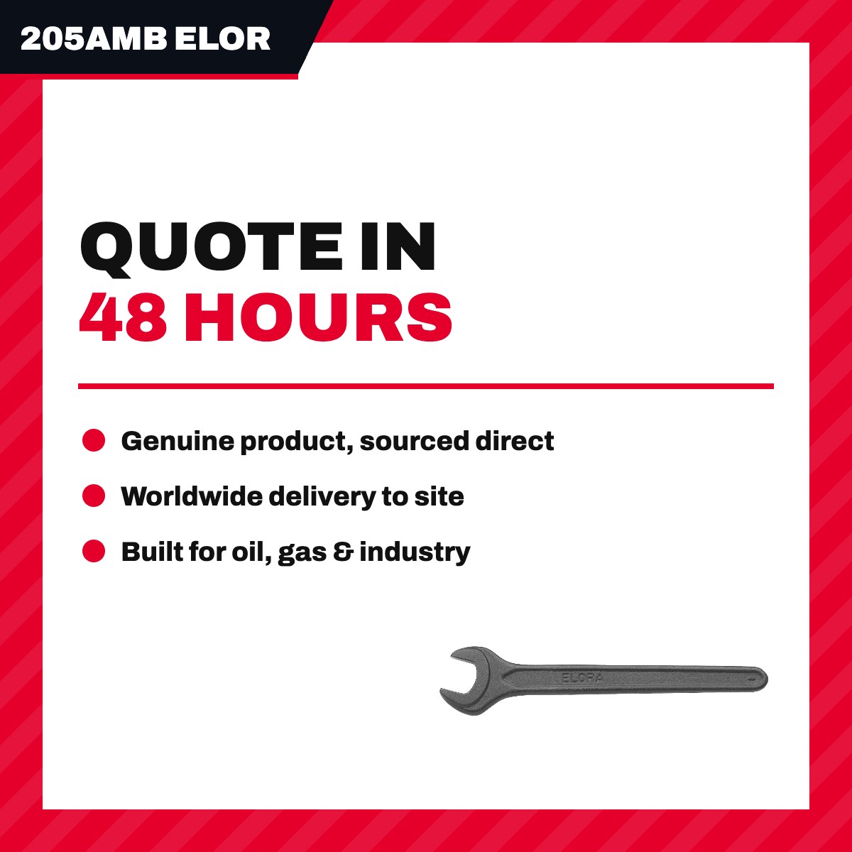 Elora 205AMB – Box & Open End Wrench, 10-15 Deg Offset, 7/8 in