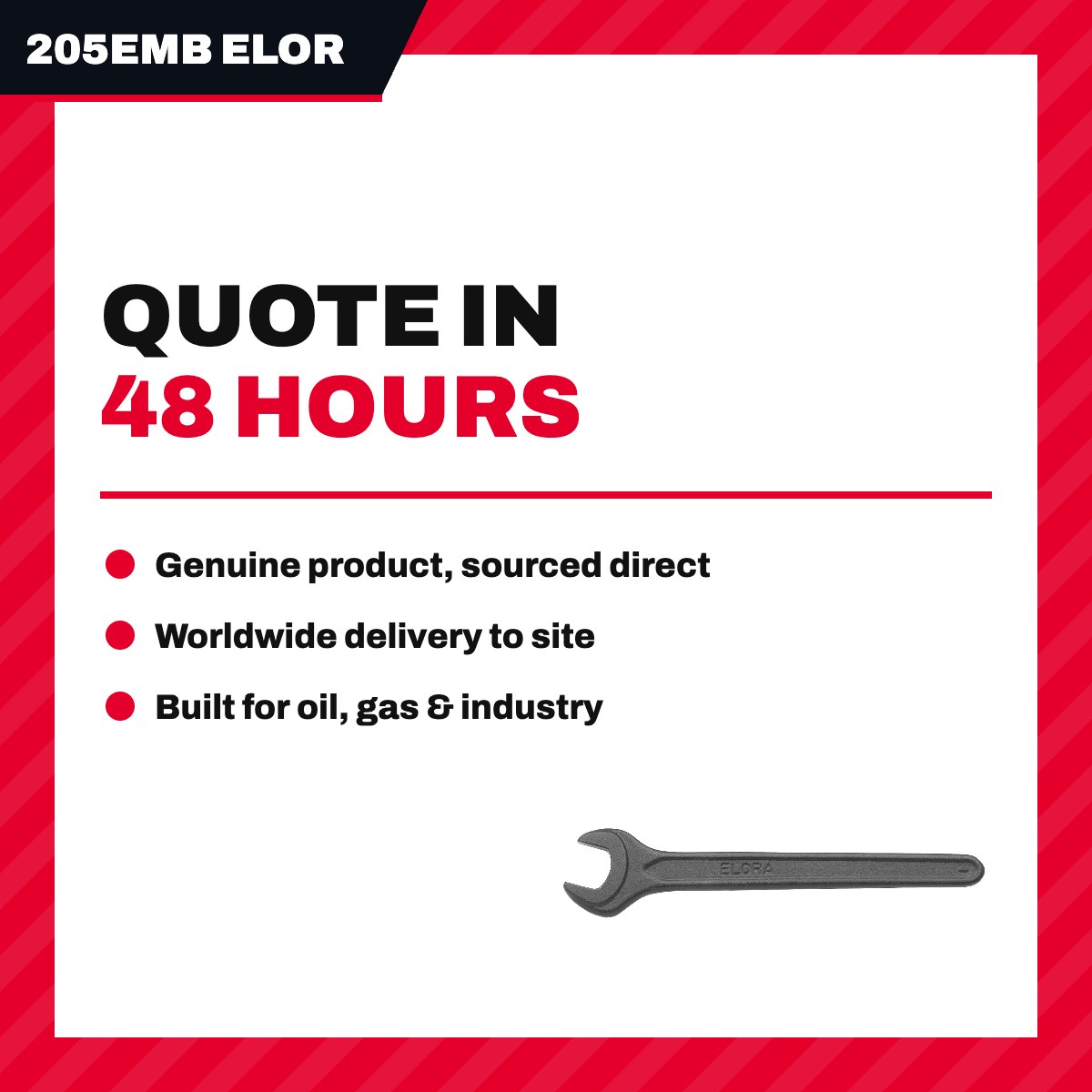 Elora 205EMB – Box & Open End Wrench, 10-15 Deg Offset, 3/16 in Whitworth