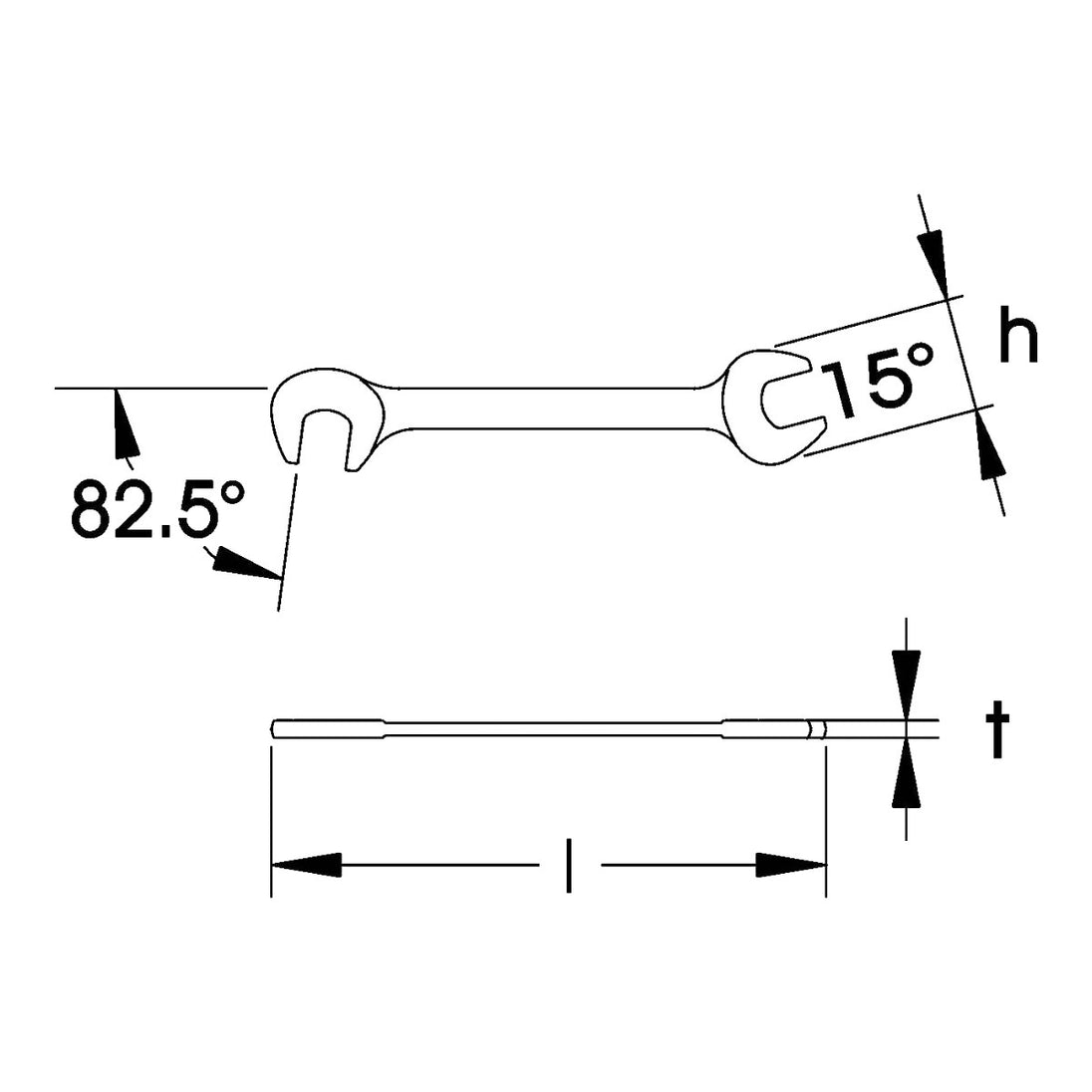 Elora 205W78WW – Box & Open End Wrench, 10-15 Deg Offset, 7/8 in Whitworth