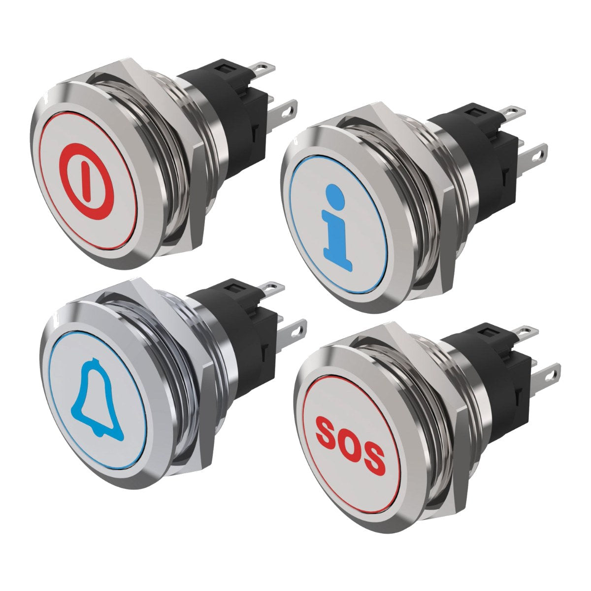 EAO – Pushbutton Switch, Button Illuminated Operator, 10 A Contact 22214011