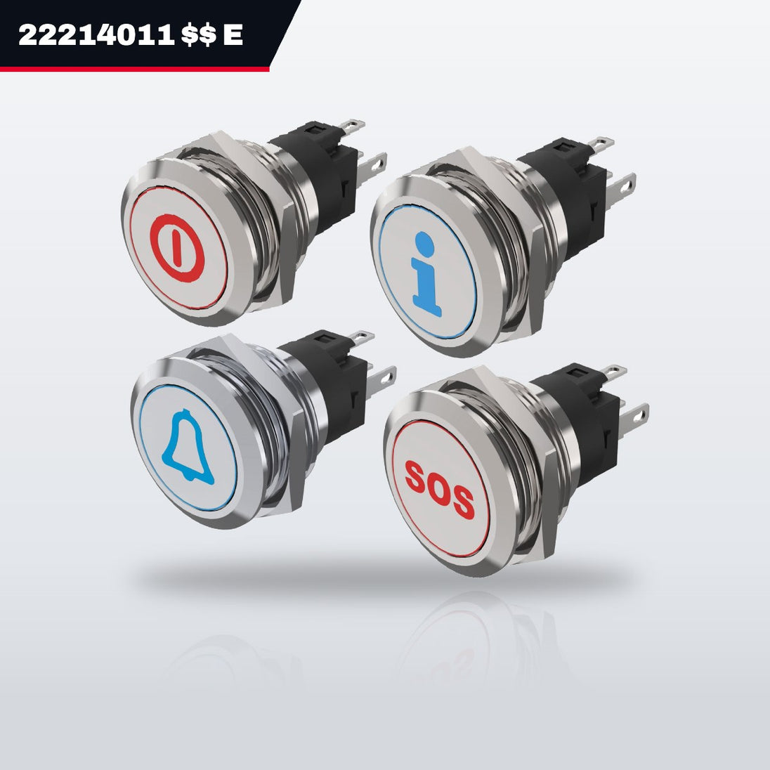 22214011 $$ Eao Benelux 5002108242 – Switch Pushbutton – Button Illuminated Operator, 10 A Contact