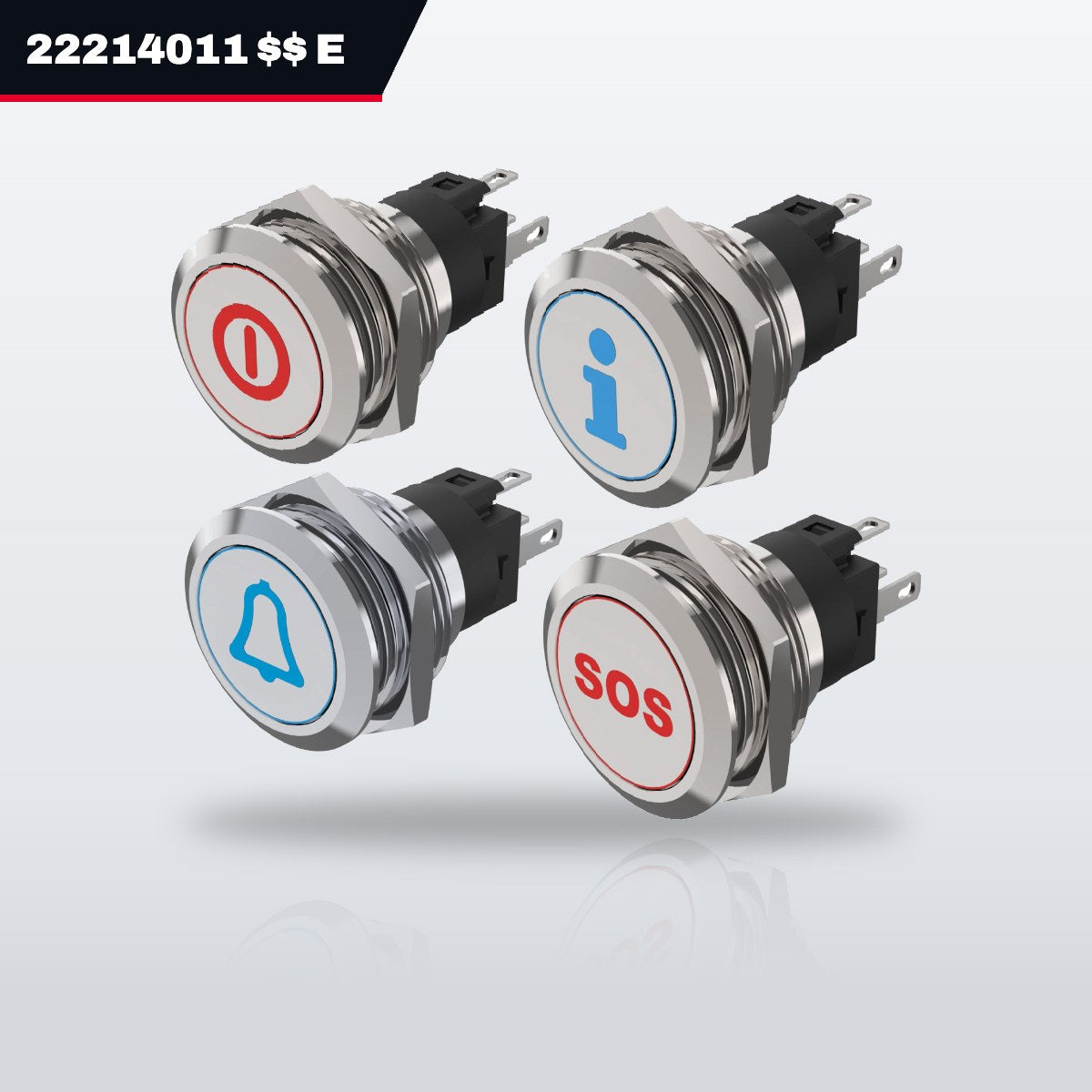 22214011 $$ Eao Benelux 5002108242 – Switch Pushbutton – Button Illuminated Operator, 10 A Contact