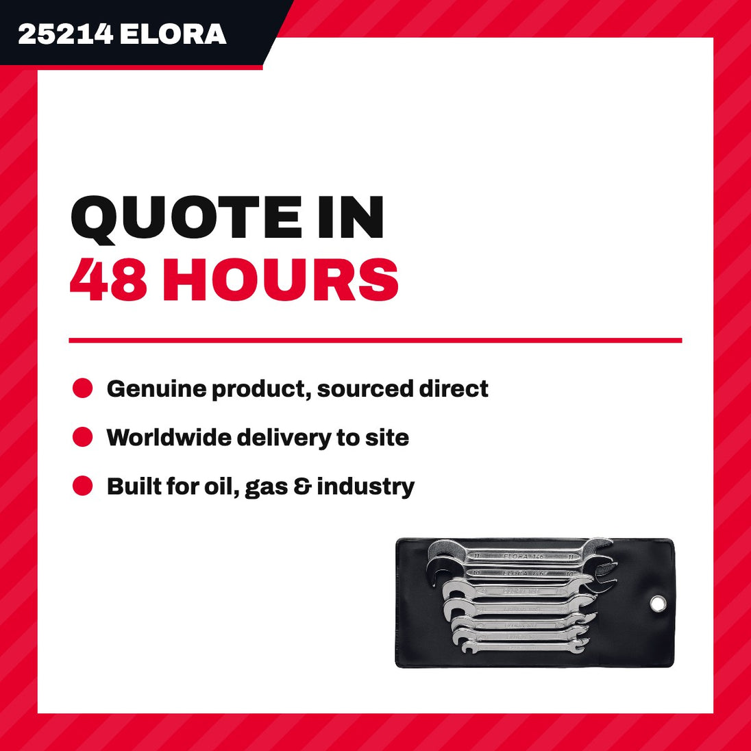 Elora 25214 – Box & Open End Wrench, 10-15 Deg Offset, 7/16 in