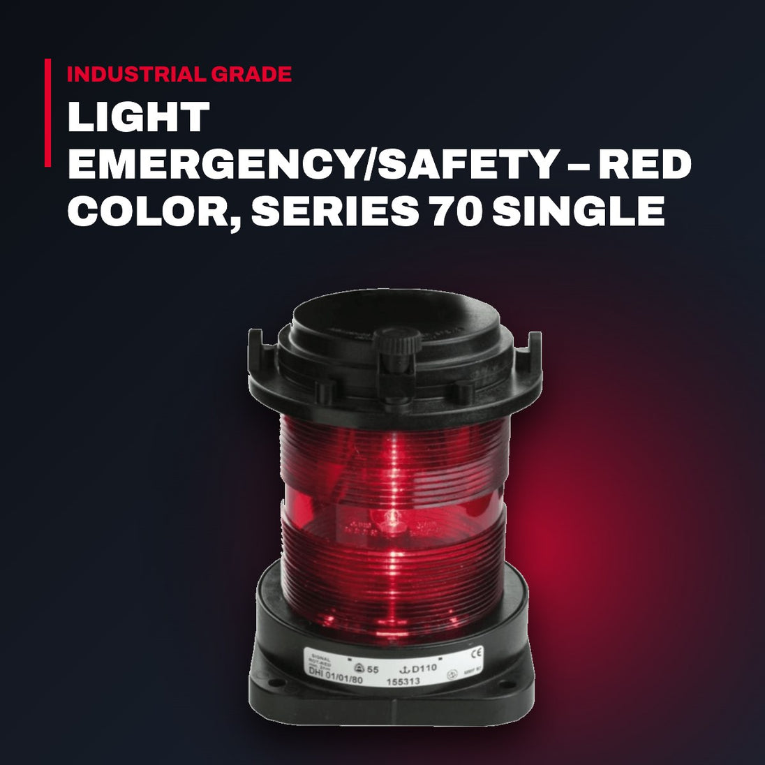 3070200000 Aqua Signal 5002583227 – Light Emergency/Safety – Red Color, Series 70 Single Navigation