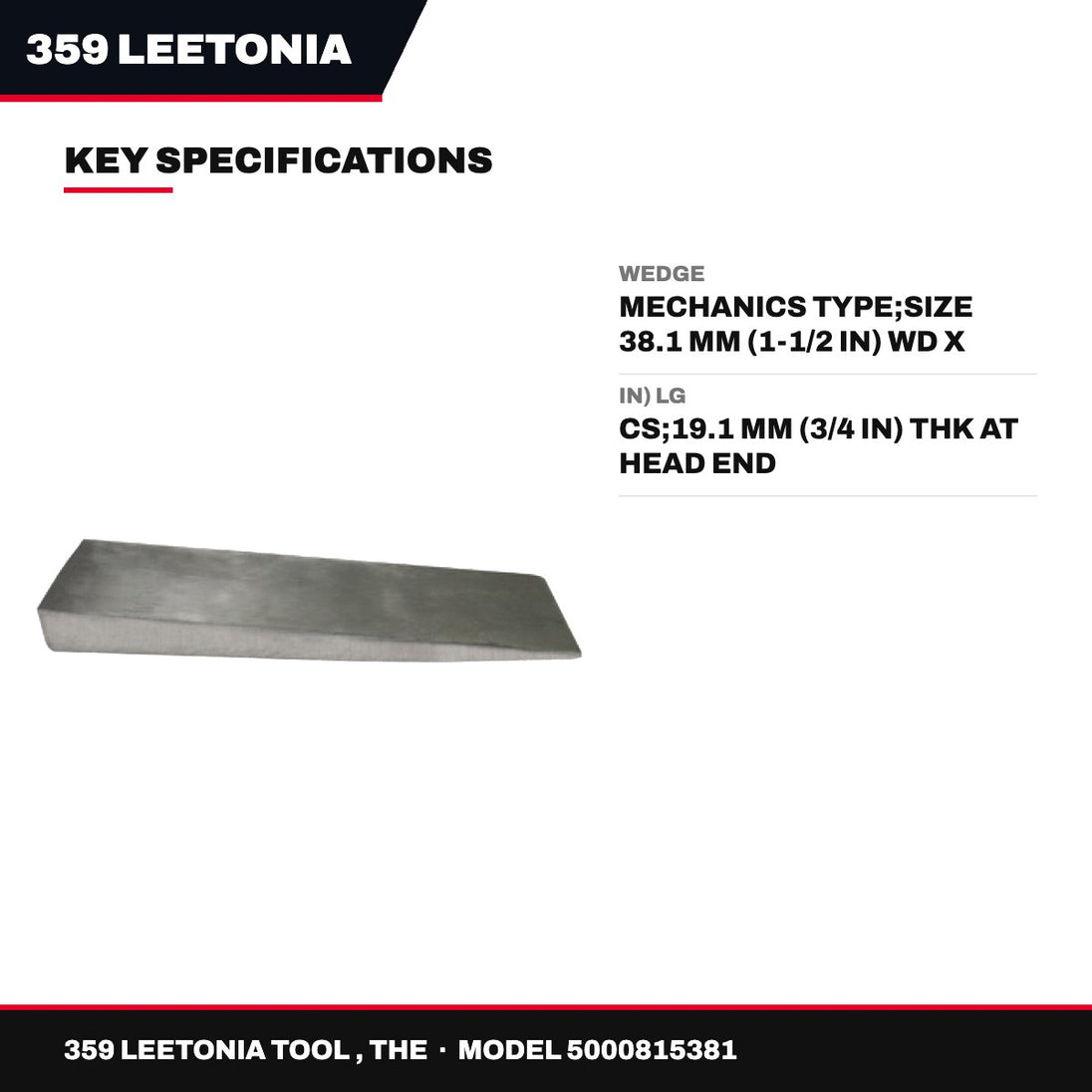 Leetonia Tool 359 – Mechanics Wedge