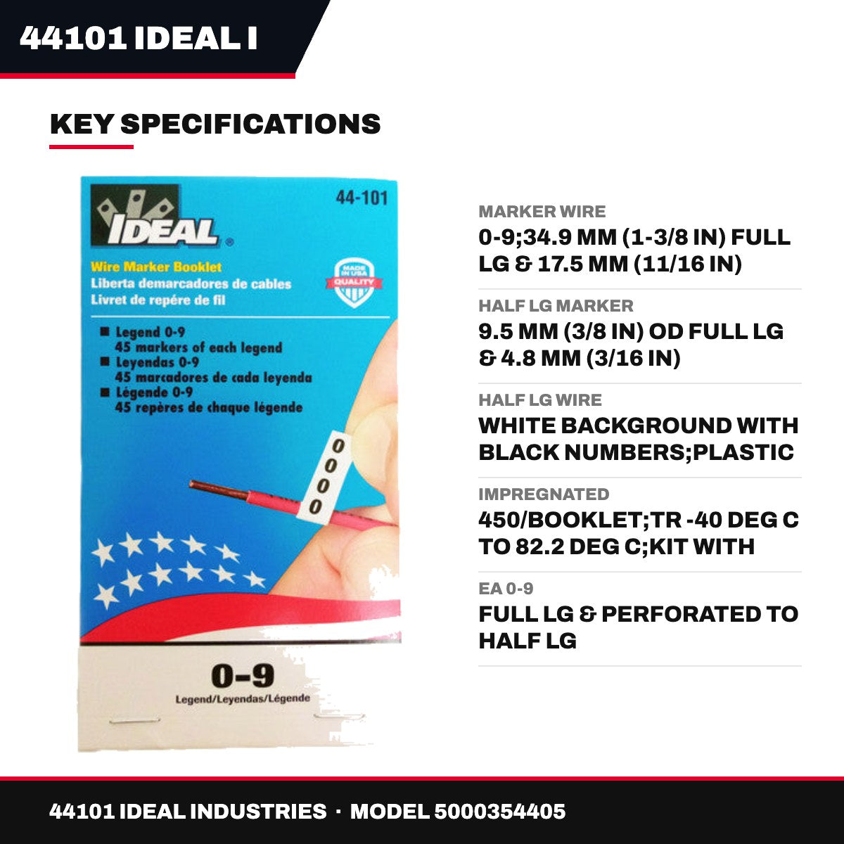 44101 Ideal Industries 5000354405 – Marker Wire – 0-9