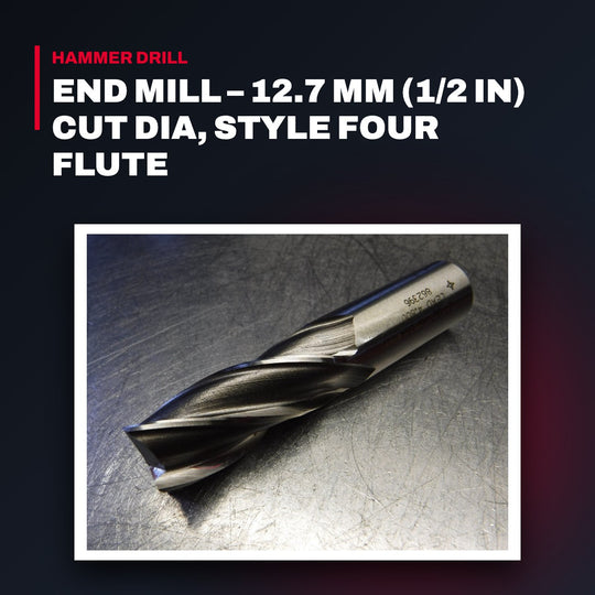 Cleveland 583 – End Mill, 12.7 mm (1/2 in) Cut dia, Style Four Flute