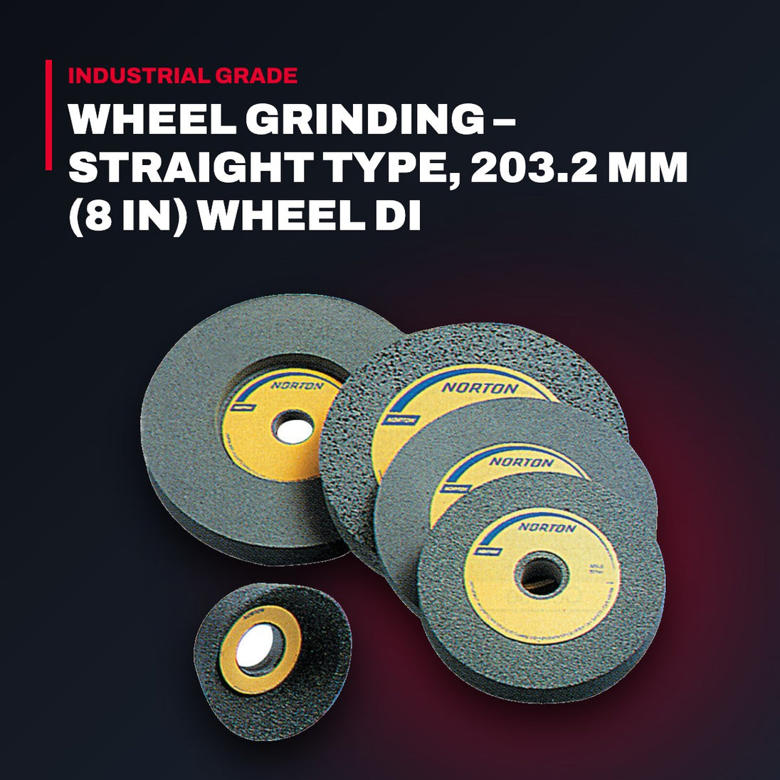 Norton 66253044087 – Straight Grinding Wheel, 203.2 mm (8 in) Wheel Di