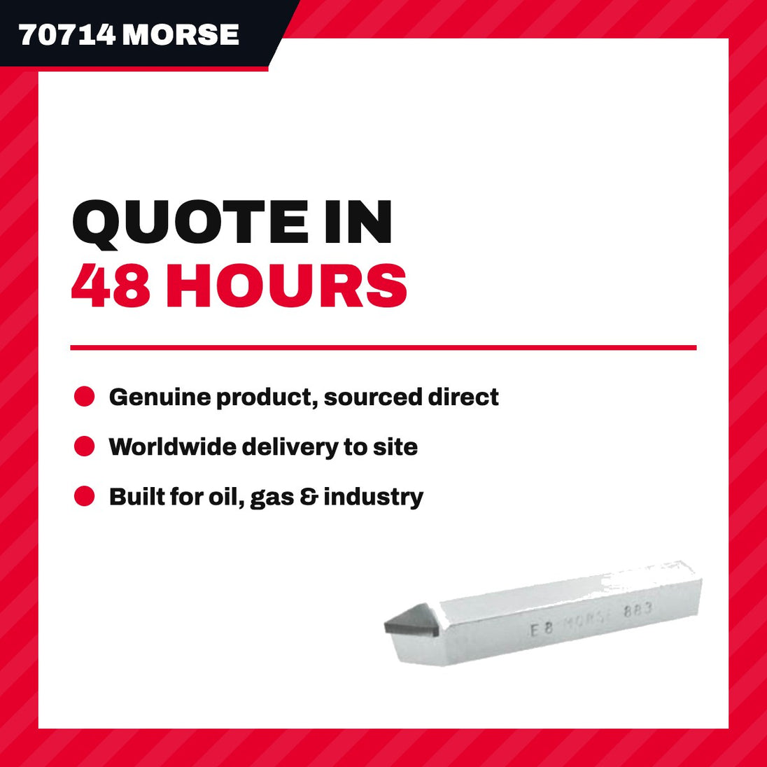 Morse Cutting Tools 70714 – Threading Bit Tool, 12.7 mm (1/2 in) X 88.9 mm (3-1/2 in)