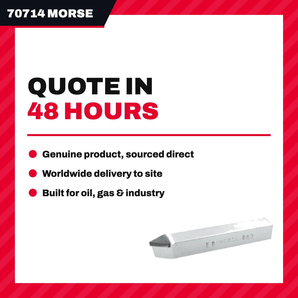 Morse Cutting Tools 70714 – Threading Bit Tool, 12.7 mm (1/2 in) X 88.9 mm (3-1/2 in)
