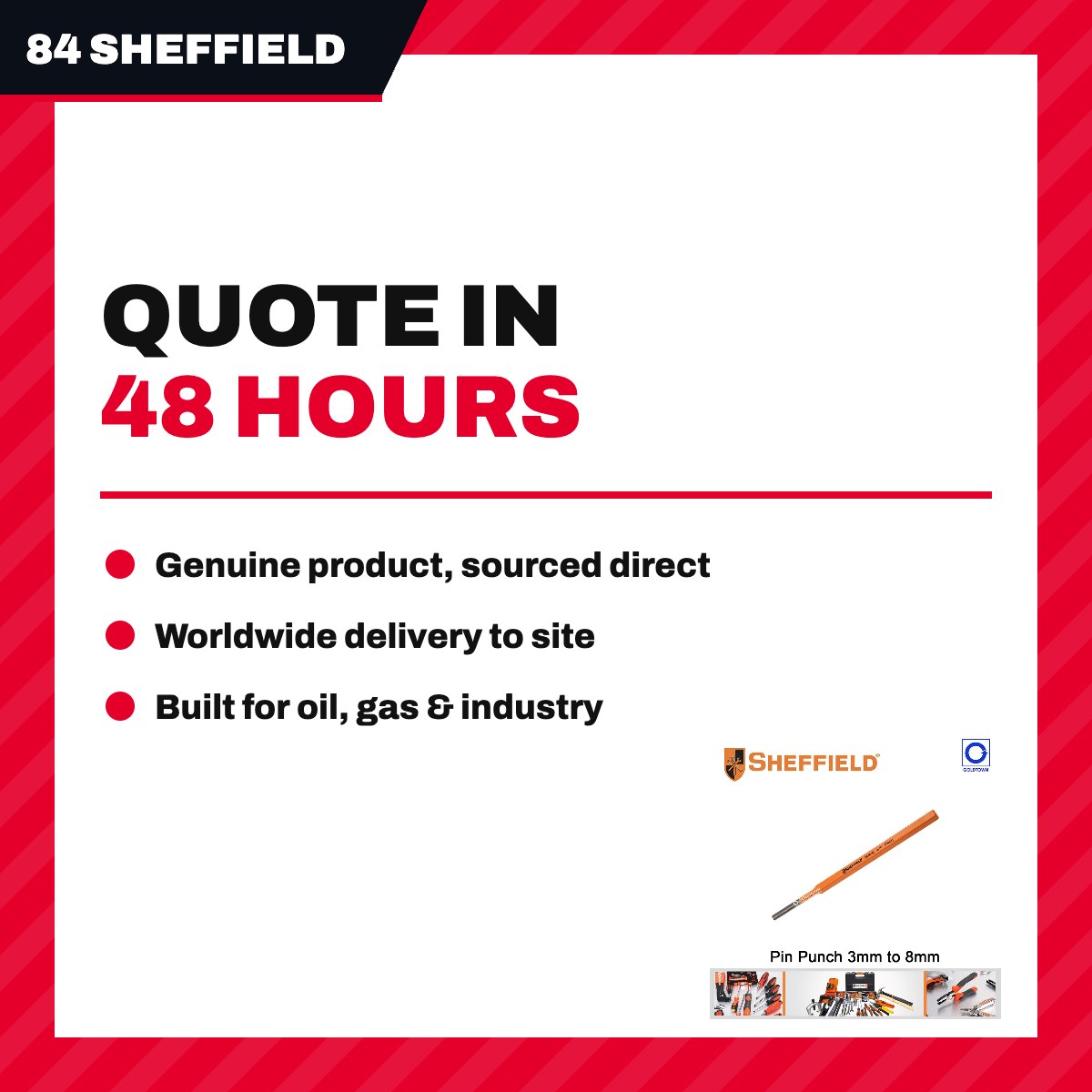 84 Sheffield Industrial Saws – Punch – Pin Type, 152.4 Mm (6 In) Lg