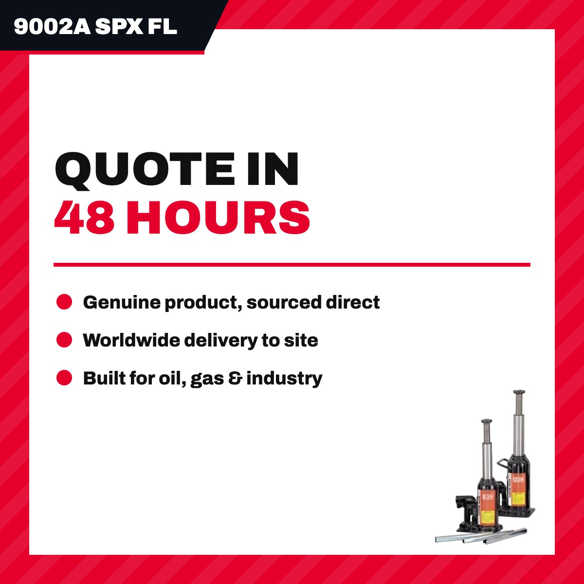 SPX Power Team 9002A – Standard Hydraulic Jack, 1.4 Tne (1.5 Ton)