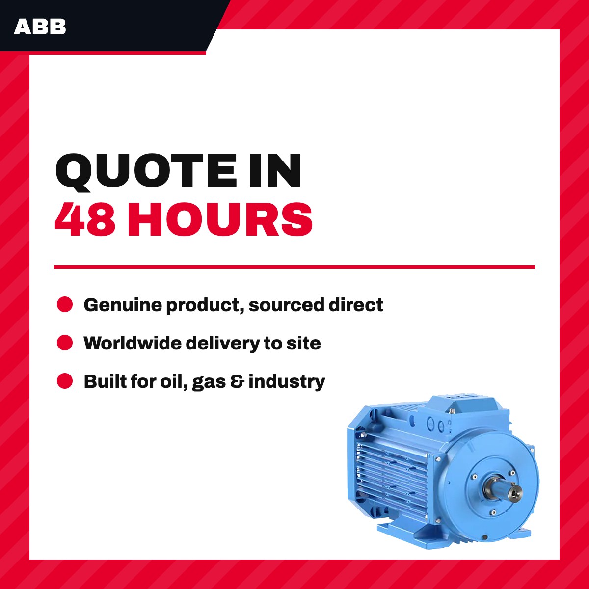 ABB M3AA 63B 2 – IE2 Electric Motor 0.25 kW 2 Pole