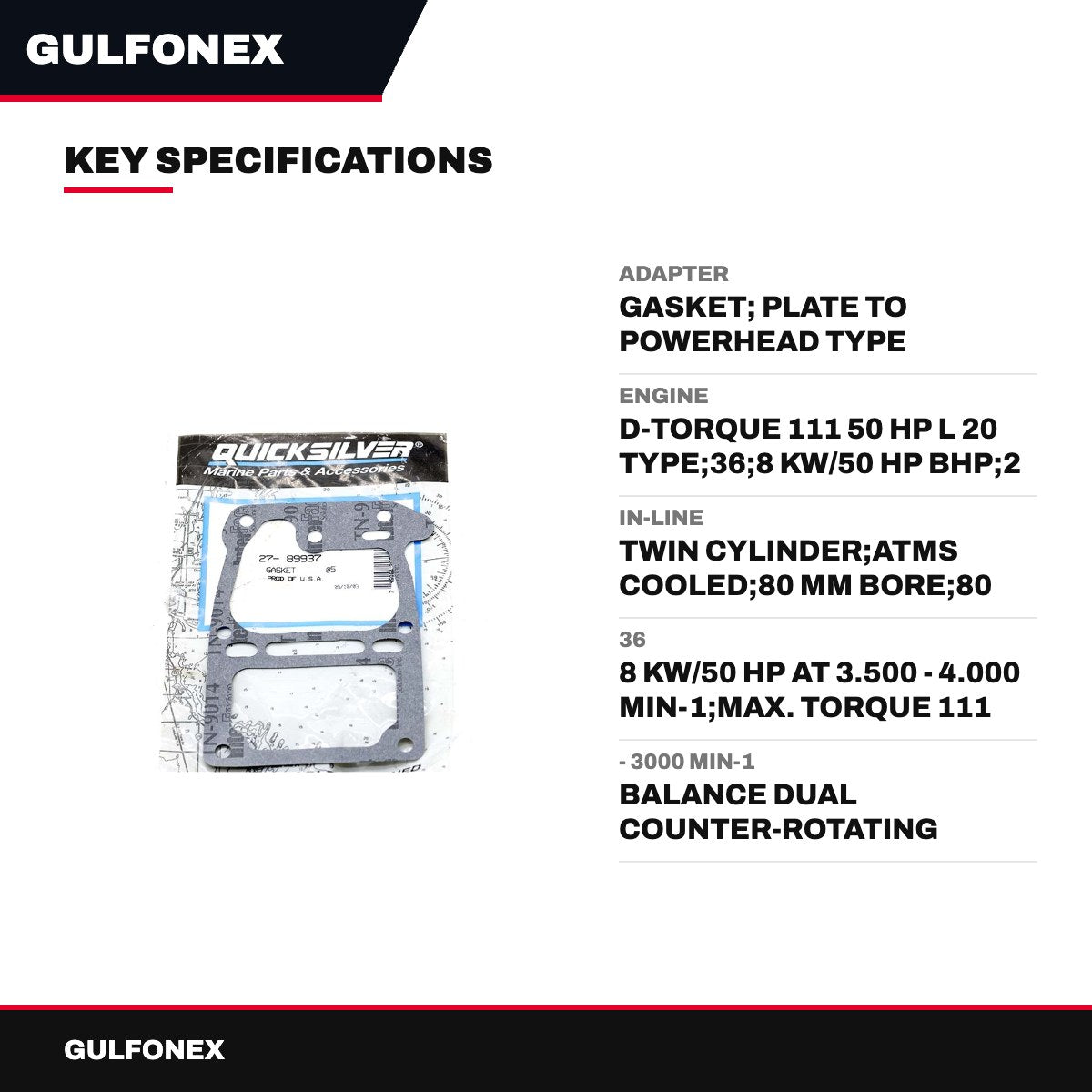 Adapter – Gasket, Plate To Powerhead Type