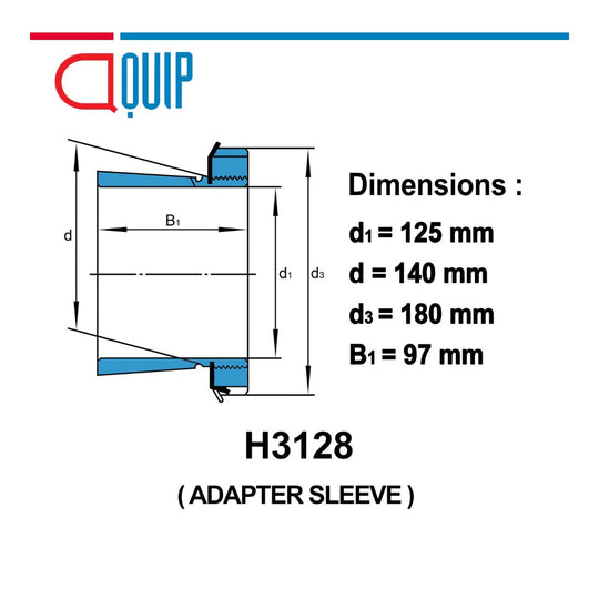 Adapter – Sleeve Type, Size H3128 125Xm140X2X97