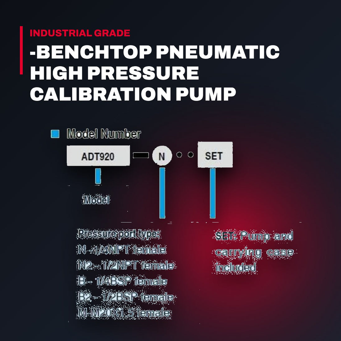 Additel ADT920 – -Benchtop Pneumatic High Pressure Calibration Pump (Vacuum