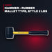 Nupla AJ311 – Rubber Mallet Hammer, Style 2 Lbs