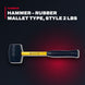 Nupla AJ311 – Rubber Mallet Hammer, Style 2 Lbs