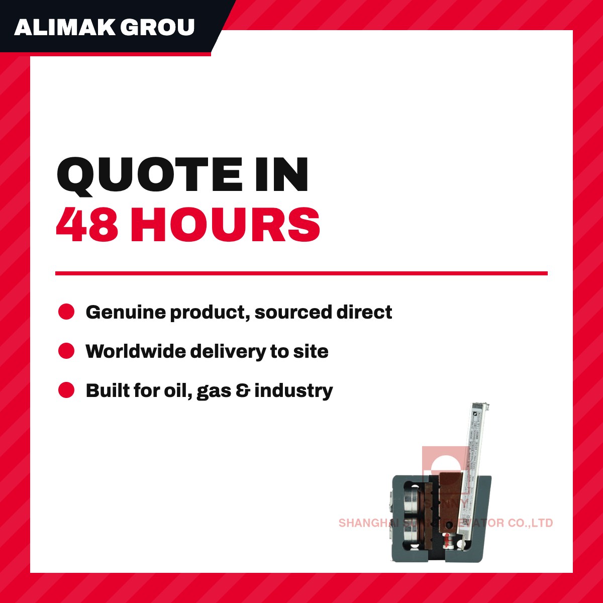 Alimak Group Sweden 9104634000 – Kit – Control Device Brake (Right) Type, For Elevator