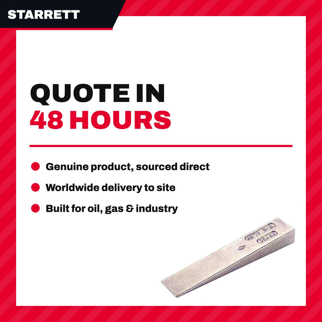 Starrett Brass Wedge, Brass Hammers & HSS Hacksaw Blades