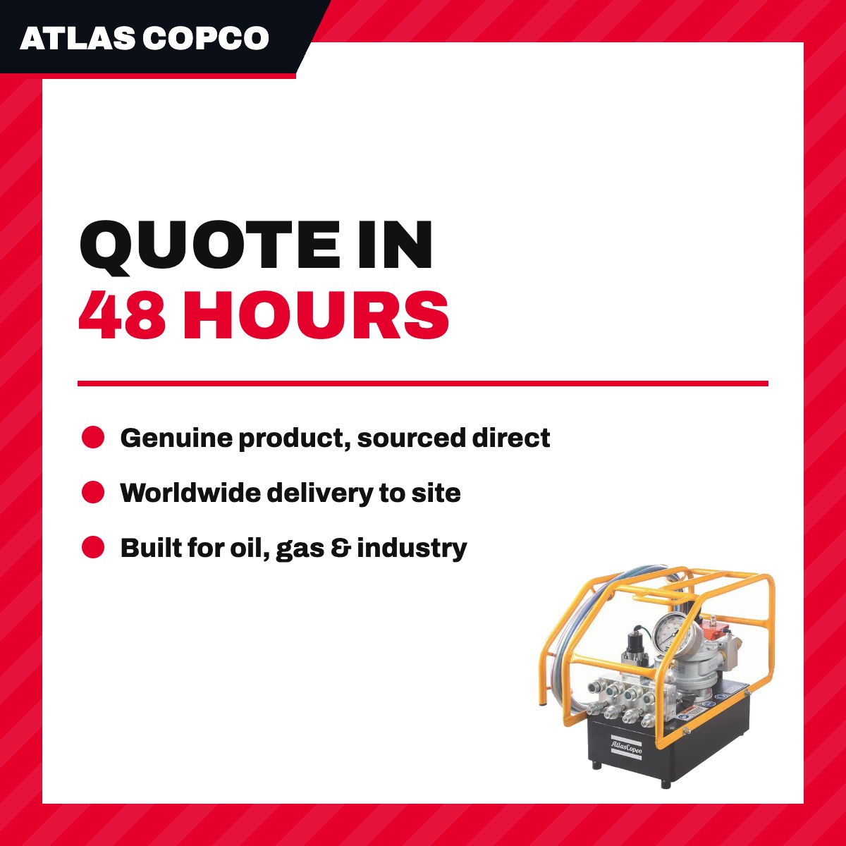Atlas Copco A380 – Pump – Hydraulic Type, 700 Bar (10