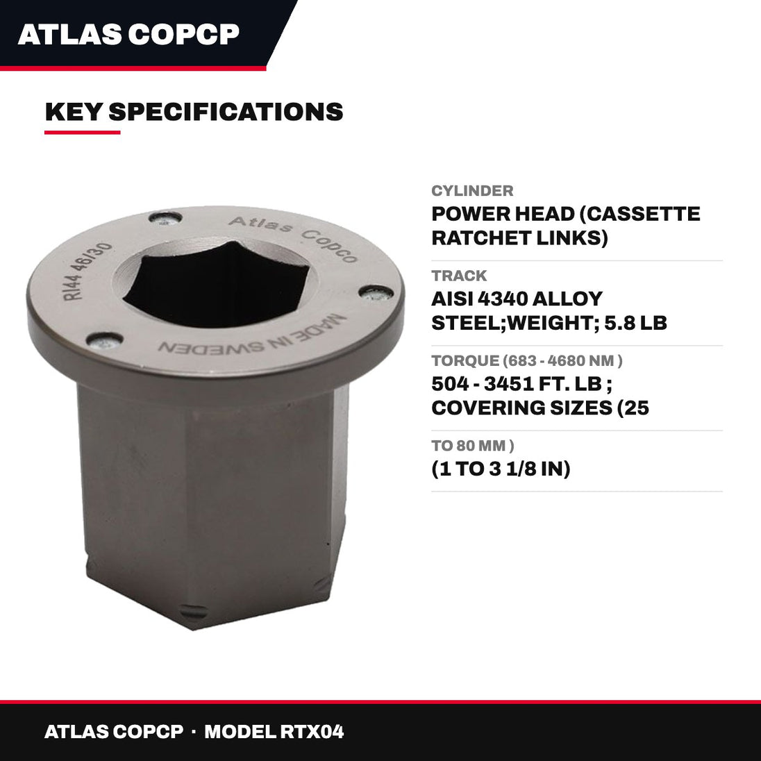 Atlas Copcp RTX04 – Cylinder – Size Wide
