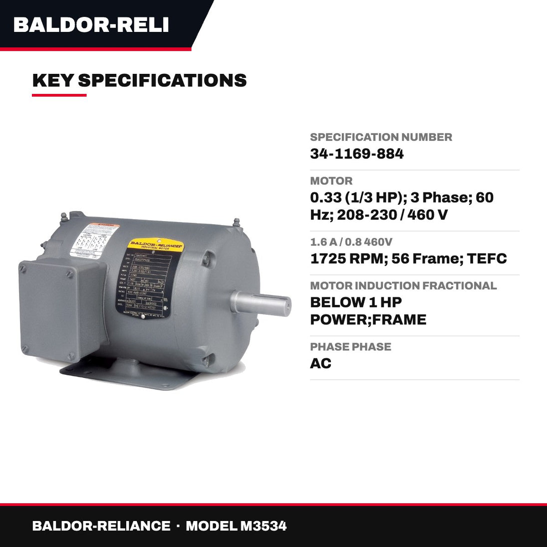 Baldor-Reliance M3534 – Baldor Reliance Motor