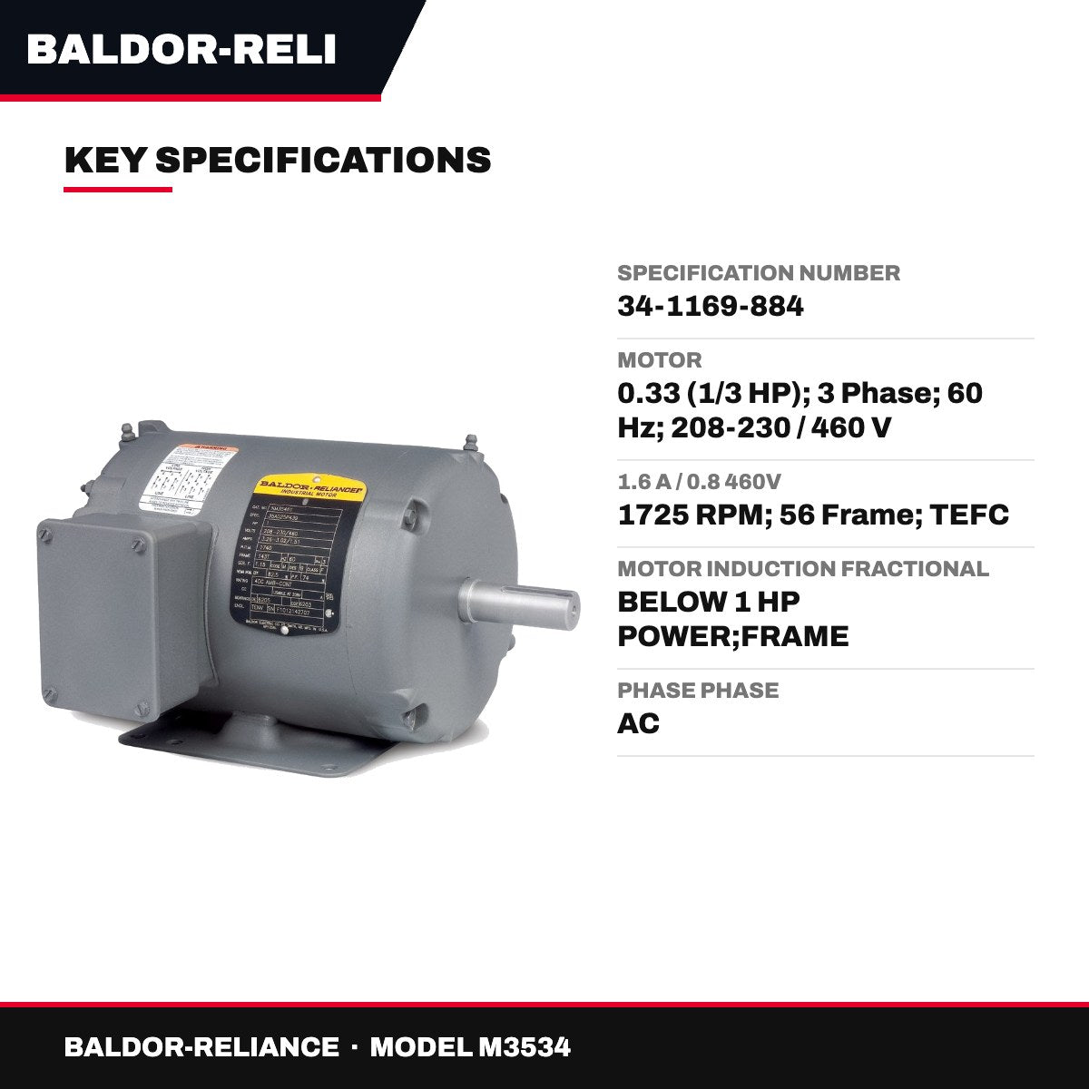 Baldor-Reliance M3534 – Baldor Reliance Motor