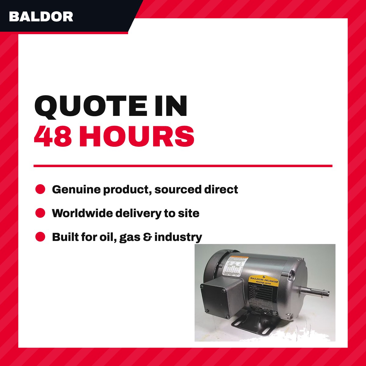 Baldor Three-Phase General Purpose Motor 1/3 HP, 56 Frame