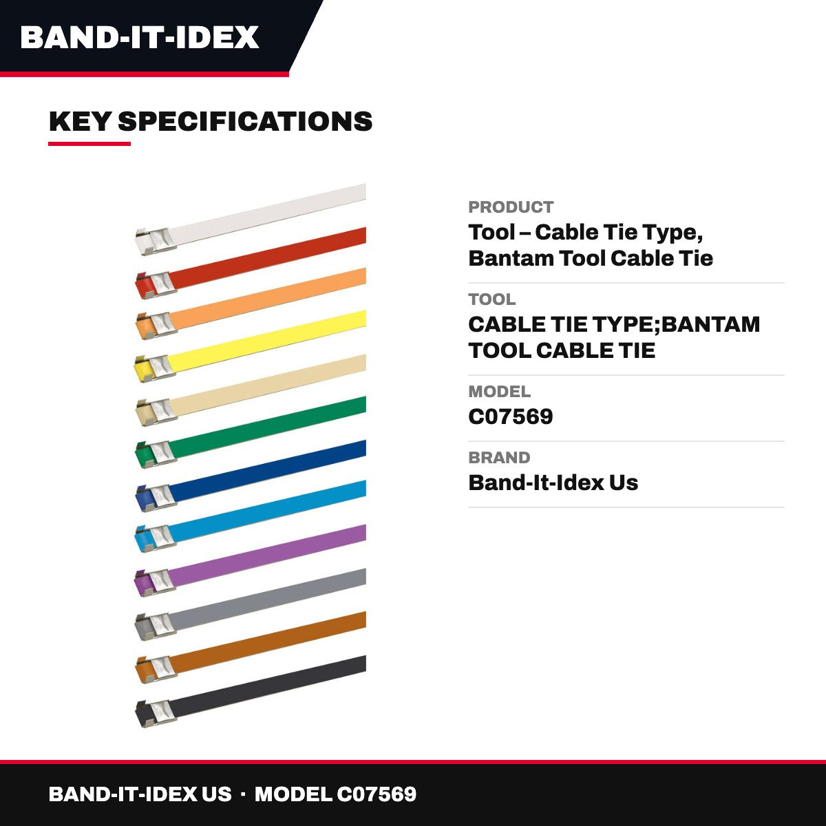 Band-It-Idex Us C07569 – Tool – Cable Tie Type, Bantam Tool Cable Tie