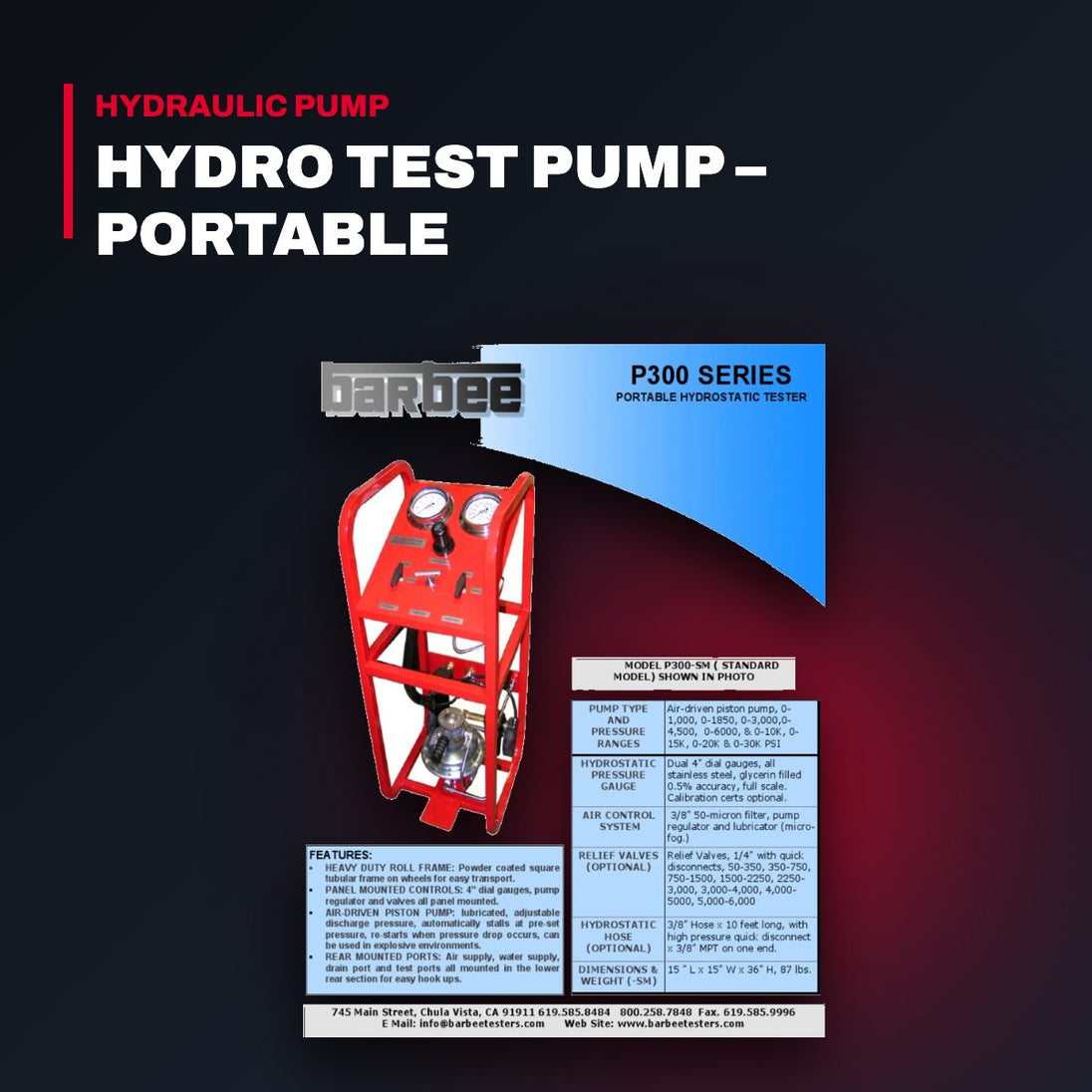 Barbee OTHERS – Hydro Test Pump – Portable